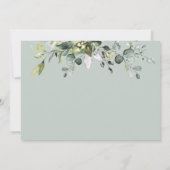Eucalyptus Aquarelle Nuptiale Douche Invitation (Dos)