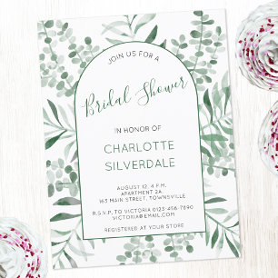 Eucalyptus Aquarelle Nuptiale Douche Invitation