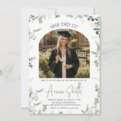 Eucalyptus Arch Photo Graduation Invitation (Devant)