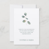 Eucalyptus Argent Élégant Carte de remerciements d (Dos)
