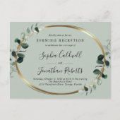 Eucalyptus avond bruiloft receptie uitnodiging (Voorkant)