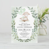 Eucalyptus Baby Sheep Little Lamb Neutrale Shower Kaart (Staand voorkant)