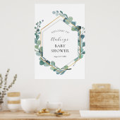Eucalyptus Baby shower Affiche de bienvenue (Cuisine)