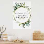 Eucalyptus Baby shower Affiche de bienvenue (Cuisine)