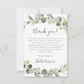 Eucalyptus Baby shower Boho Rustic Bedankkaart (Voorkant)
