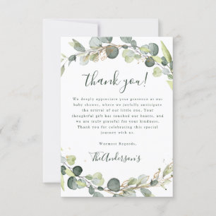 Eucalyptus Baby shower Boho Rustic Bedankkaart