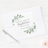 Eucalyptus Baby shower Bookplaat Vierkante Sticker (Envelop)