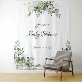 Eucalyptus Baby shower Foto Achtergrond Wandkleed