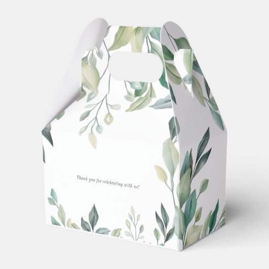 Eucalyptus Baby shower Succulent botanisch script Bedankdoosjes (Achterkant)