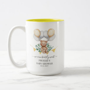 Eucalyptus Baby shower vroeg wachten Beer & ballon Tweekleurige Koffiemok