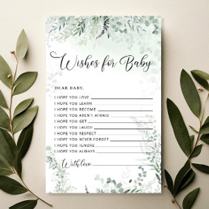 Eucalyptus Baby shower Wensen voor Baby Kaart