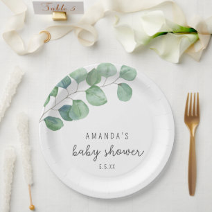 Eucalyptus - babyshower  papieren bordje