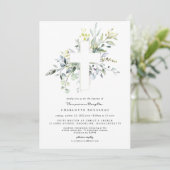 Eucalyptus Baptême Christening Invitation (Debout devant)