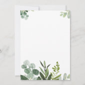 Eucalyptus Baptême de verdure Invitations (Dos)