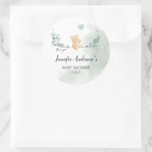 Eucalyptus Beer Baby shower Ronde Sticker