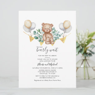 Eucalyptus Beer Couple Baby shower Greenery Script Kaart