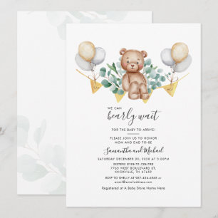 Eucalyptus Beer Greenery Script met paar Baby show Kaart