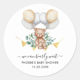 Eucalyptus Beerballonnen Babyfeestje Ronde Sticker
