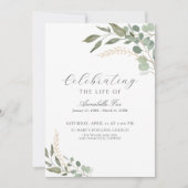 Eucalyptus begrafenisopdracht van het serviceprogr kaart (Voorkant)