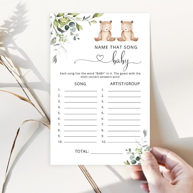 Eucalyptus beren Name dat song baby shower game (Creator heeft geüpload)