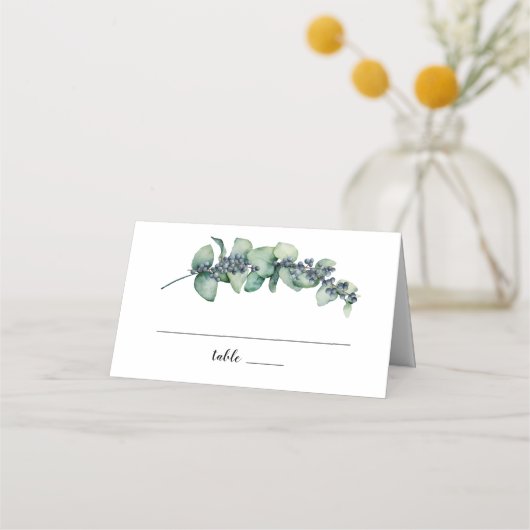 Eucalyptus Berry Botanische Monogram Bruiloft (Voorkant)