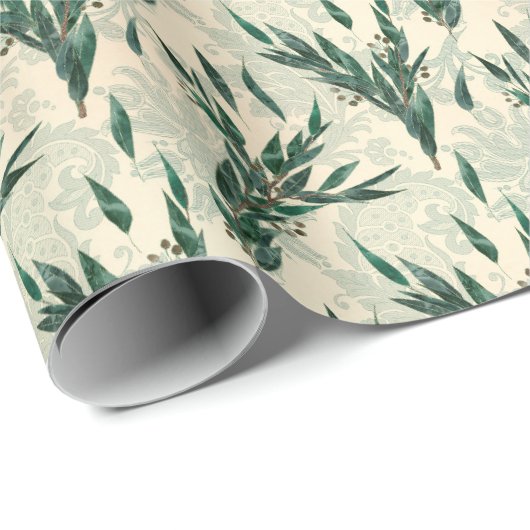 Eucalyptus betegelde elegant Weddenschap Cadeaupapier (Rol Hoek)