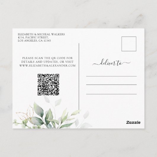 Eucalyptus Bewaar de datum met Foto Briefkaart (Achterkant)