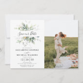 Eucalyptus Bewaar onze datum met fotokaart Save The Date (Voorkant)