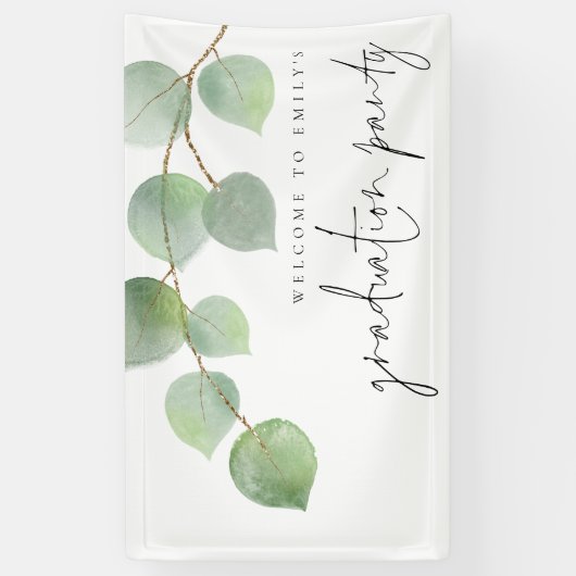 Eucalyptus Bienvenue à Nom Bannière de la fête de  (Vertical)