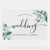 Eucalyptus Bienvenue à notre signe acrylique Maria (Recto)