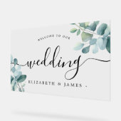 Eucalyptus Bienvenue à notre signe acrylique Maria (Angle)