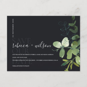 EUCALYPTUS BLACK FOLIAGE WATERVERF BEWAREN DE DATU AANKONDIGINGSKAART