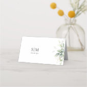 Eucalyptus blad bruiloft gevouwen plaats kaarten (Achterkant)