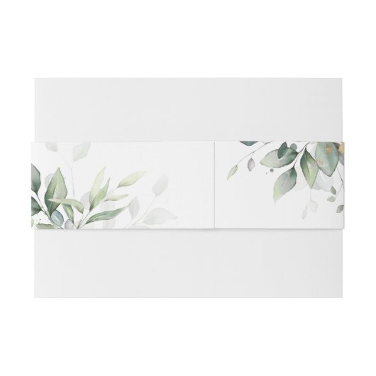 Eucalyptus blad bruiloft uitnodiging buik band uitnodigingen wikkel (Achterkant Voorbeeld)