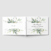 Eucalyptus blad groen bruiloft gastenboek (Volledig)
