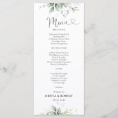 Eucalyptus Blad Groen Bruiloft Menu (Voorkant)
