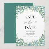 Eucalyptus Bladeren Bruiloft Save The Date (Voorkant / Achterkant)