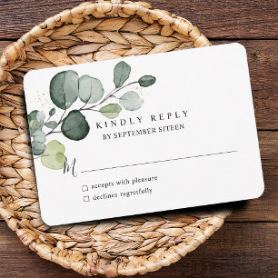 Eucalyptus Bladeren Goud Spatten RSVP Kaartje