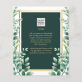 Eucalyptus Bladeren GOUDEN BRUILOFT QR CODE UITNOD Flyer (Achterkant)