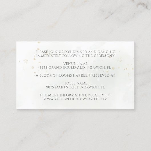 Eucalyptus Bladeren Groene Goud Elegante Trouwdag Informatiekaartje (Achterkant)