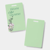 Eucalyptus Bladeren Groene Huwelijk Badge (Voor- en achterkant)