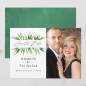 Eucalyptus Bladeren Groene Huwelijk Save The Date (Voorkant / Achterkant)