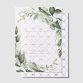 Eucalyptus bladeren krans moderne bruiloft vellum uitnodigingen (Offset (Uitnodiging))