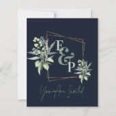 Eucalyptus Bladeren Monogram Budget Groene Huwelij (Achterkant)