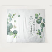 Eucalyptus Bladeren Succulent Photo Booth Wandkleed (Voorkant (horizontaal))