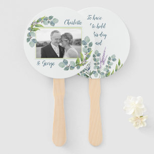 Eucalyptus Bladeren Trouwwaaier Foto en Tekst Handwaaier