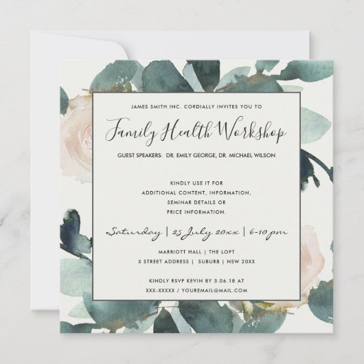 EUCALYPTUS BLAOS ROZENLOOF WORKSHOP EVENEMENT KAART (Voorkant)