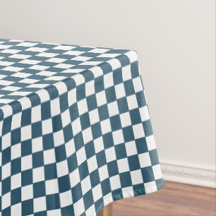 Eucalyptus Blauw Wit Geruit Patroon Home Decor Tafelkleed