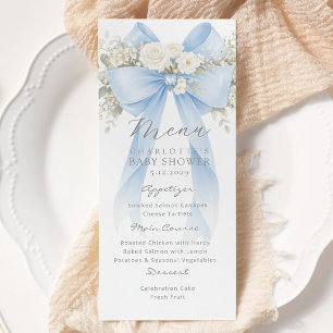 Eucalyptus Blauwe Strik Elegante Baby Shower Menu