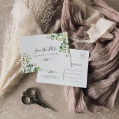 Eucalyptus Bloemen horizontaal Save the Date Briefkaart